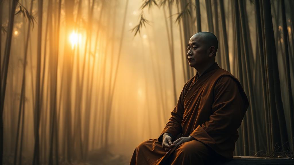 Monge Zhen meditando